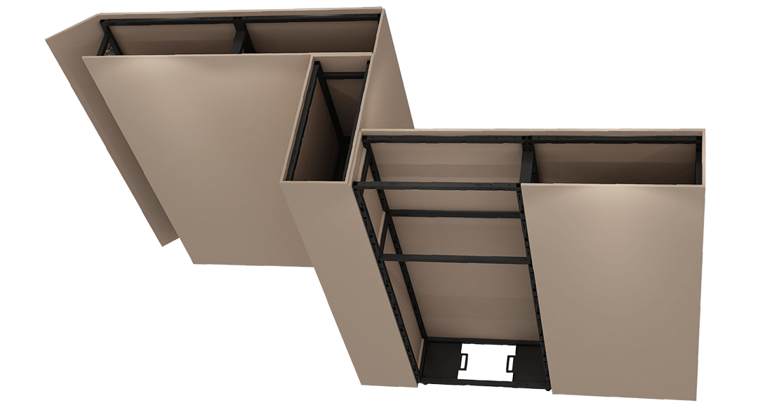 裝配式移動展牆結構局部示意